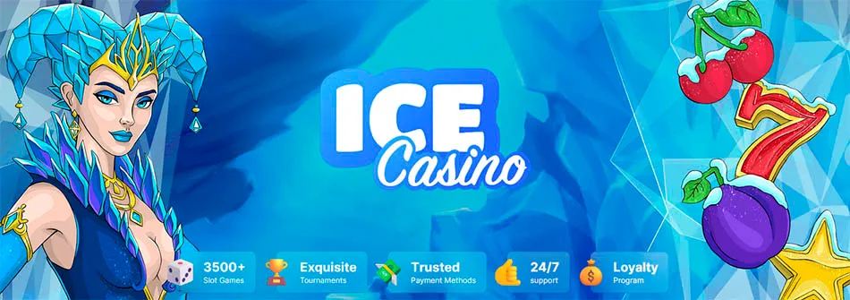 Baner ICE Casino: ponad 3500 gier, turnieje, bezpieczne metody płatności, wsparcie 24/7 i program lojalnościowy